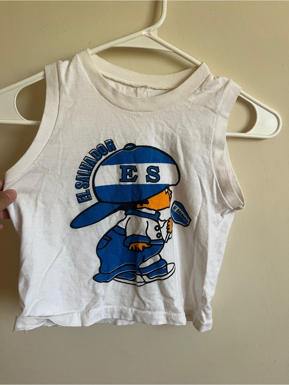 White & Blue Kids Graphic Tank Top - El Salvador Theme